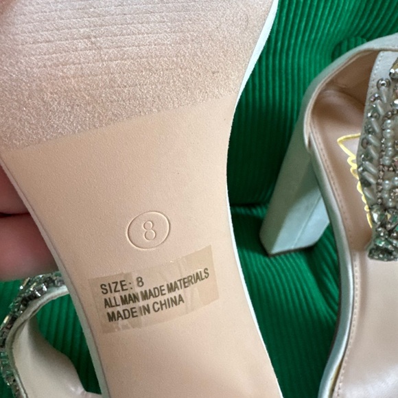 Lulus Rhinestone and Pearl Suede Wedding Heels - Picture 6 of 6